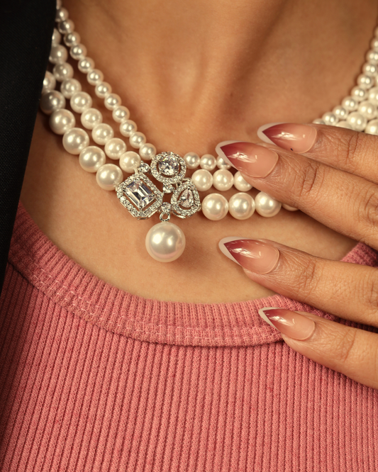 Layered Pearls with Pendant Necklace