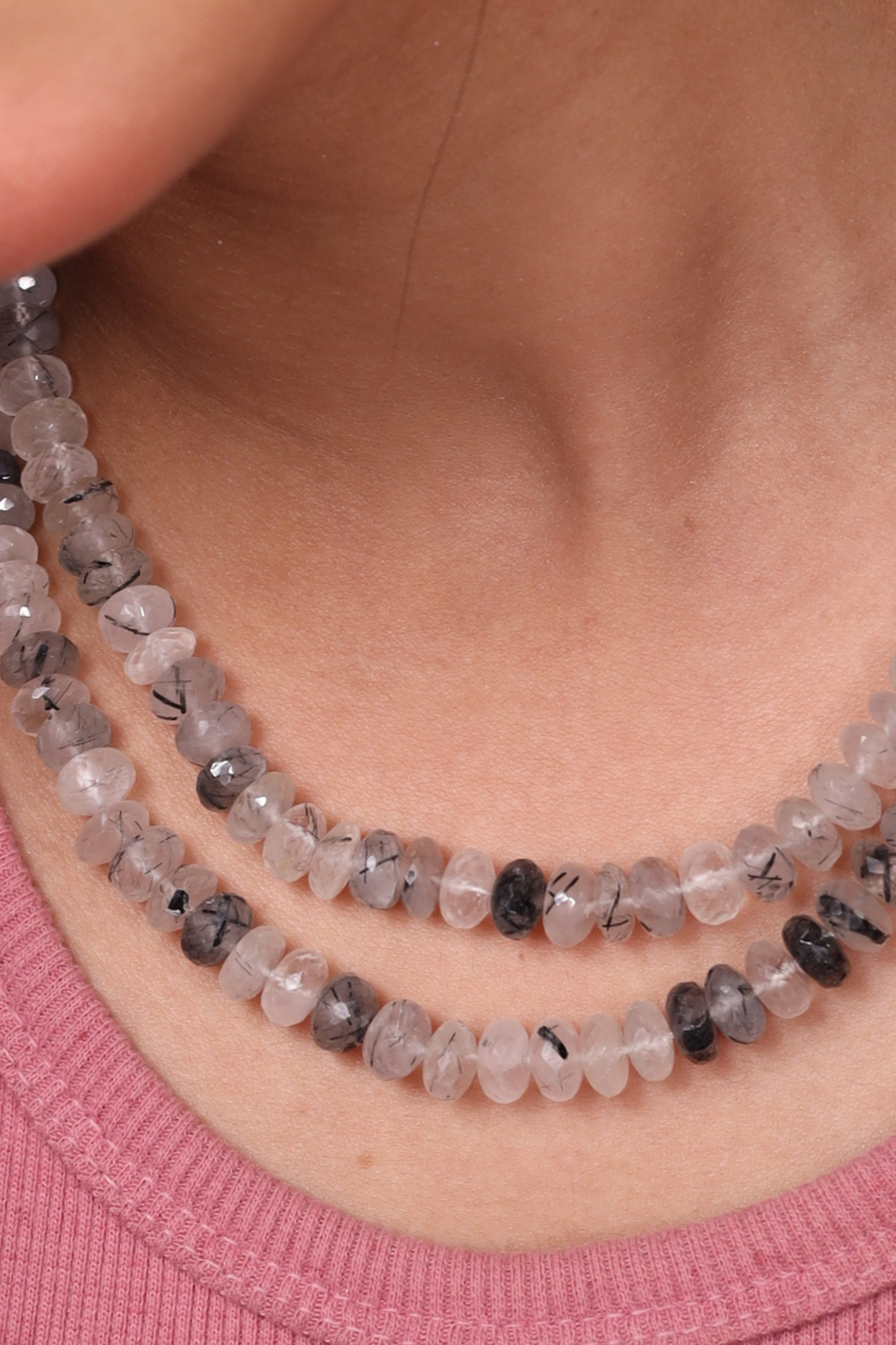 Black Rutile crystal Necklace