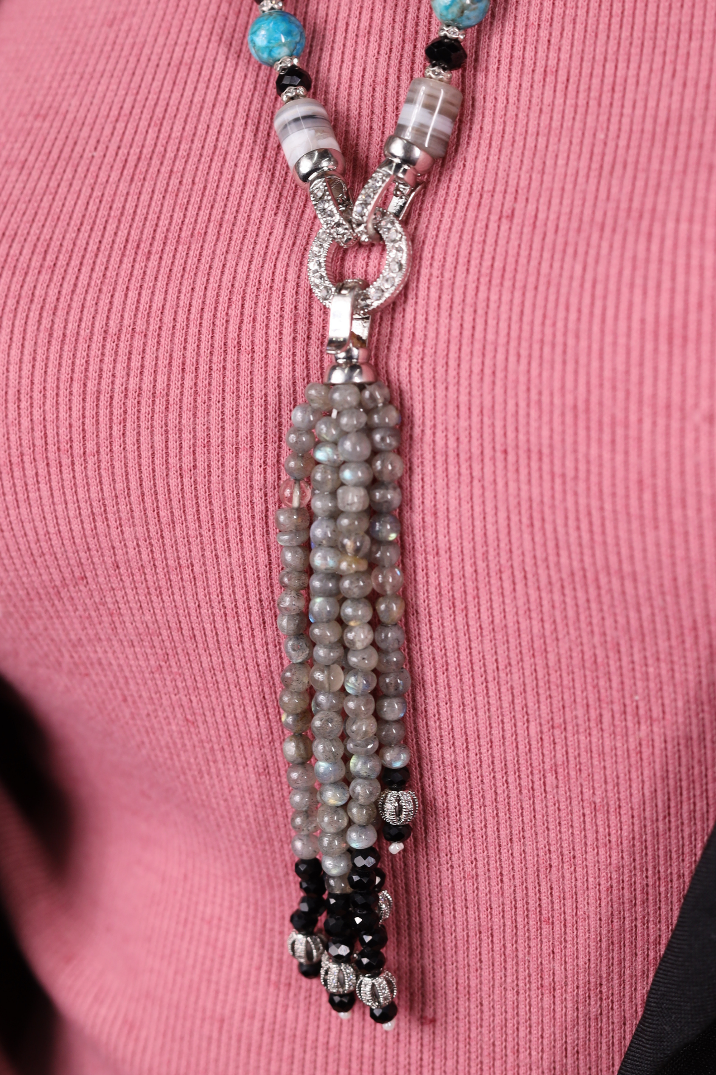 Labradorite & Turquoise contemporary Necklace