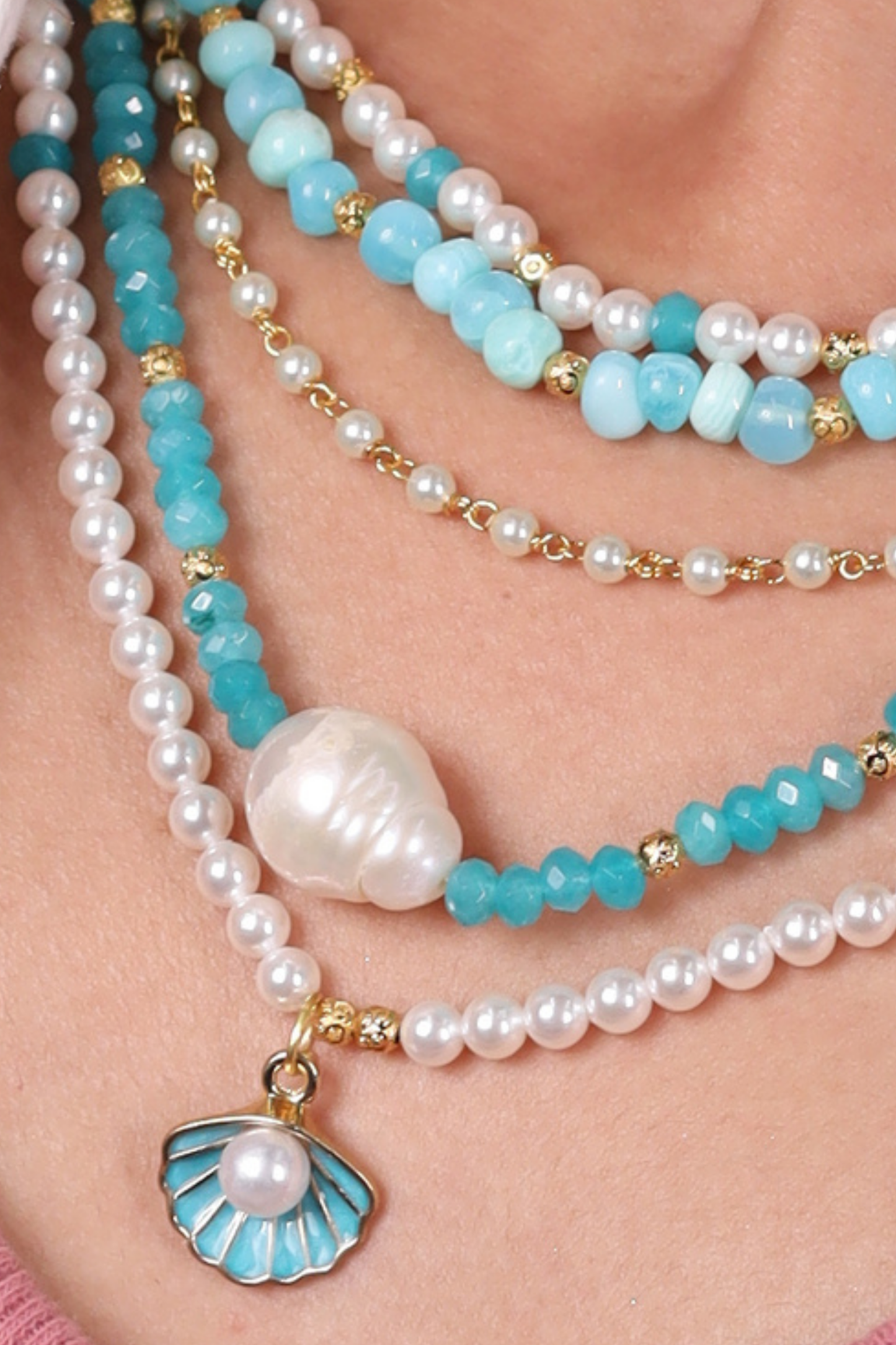 Refreshing vibes Layered Summer Necklace