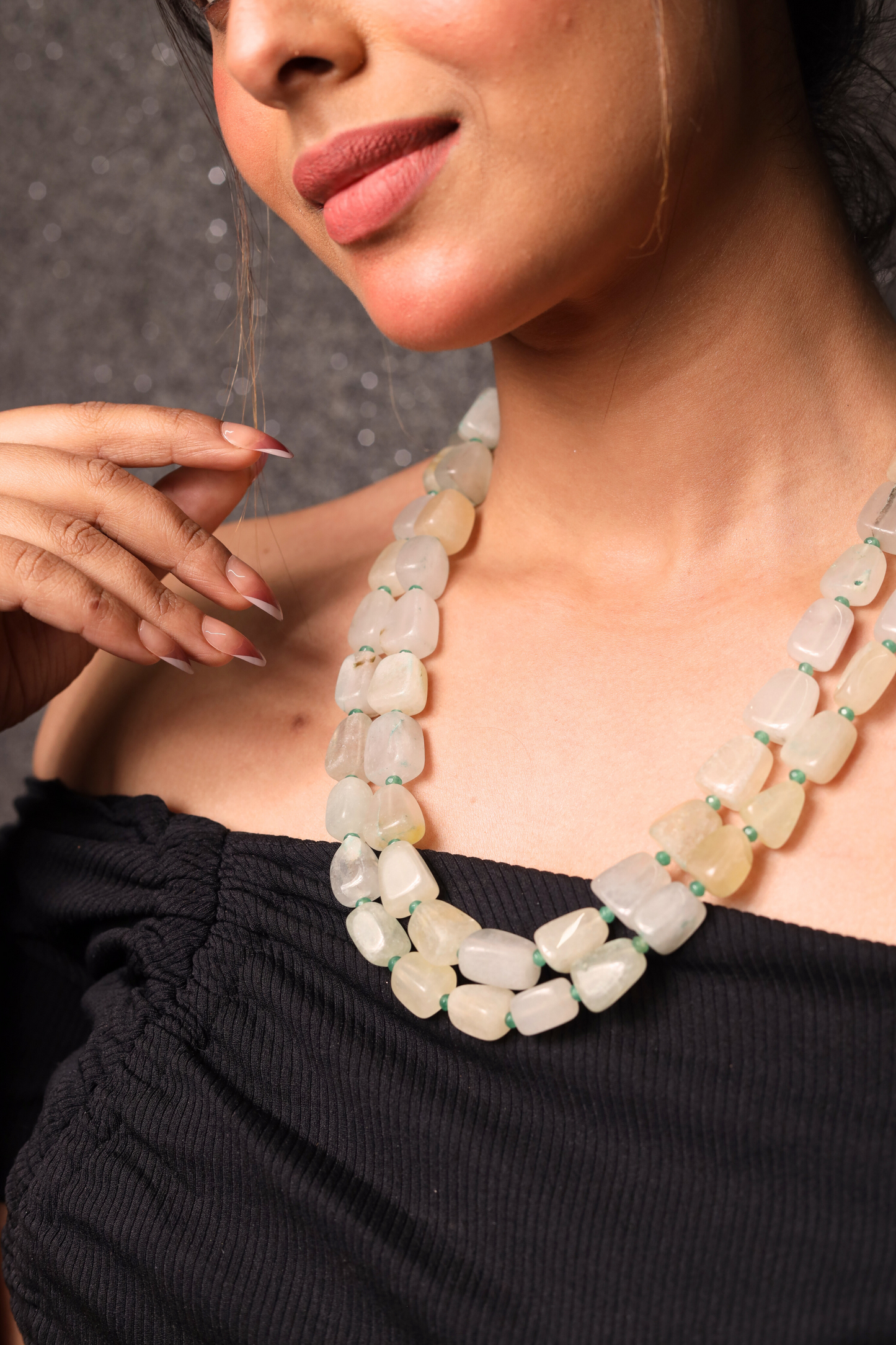 Beautiful  shaded Pink Tumbles Necklace