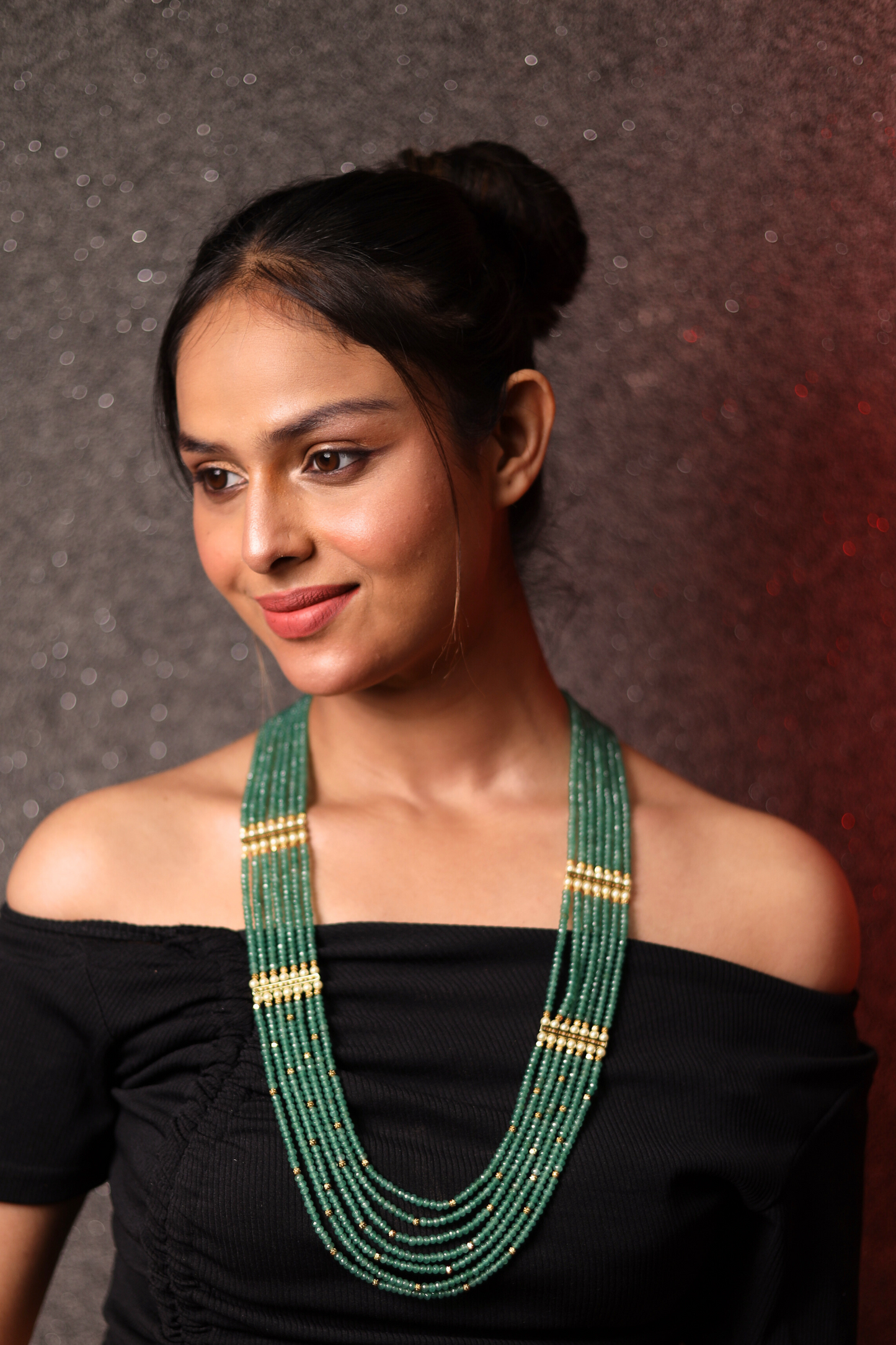 Mint Green Onyx Layered  Necklace