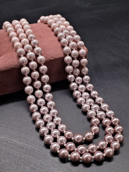 Blush Multi-Layer Shell Pearl Necklace for Festive Wear | Handcrafted Natural Jewelry
