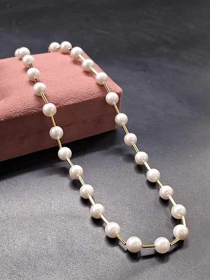 Designer & Elegant 8mm Shell Pearl String Necklace