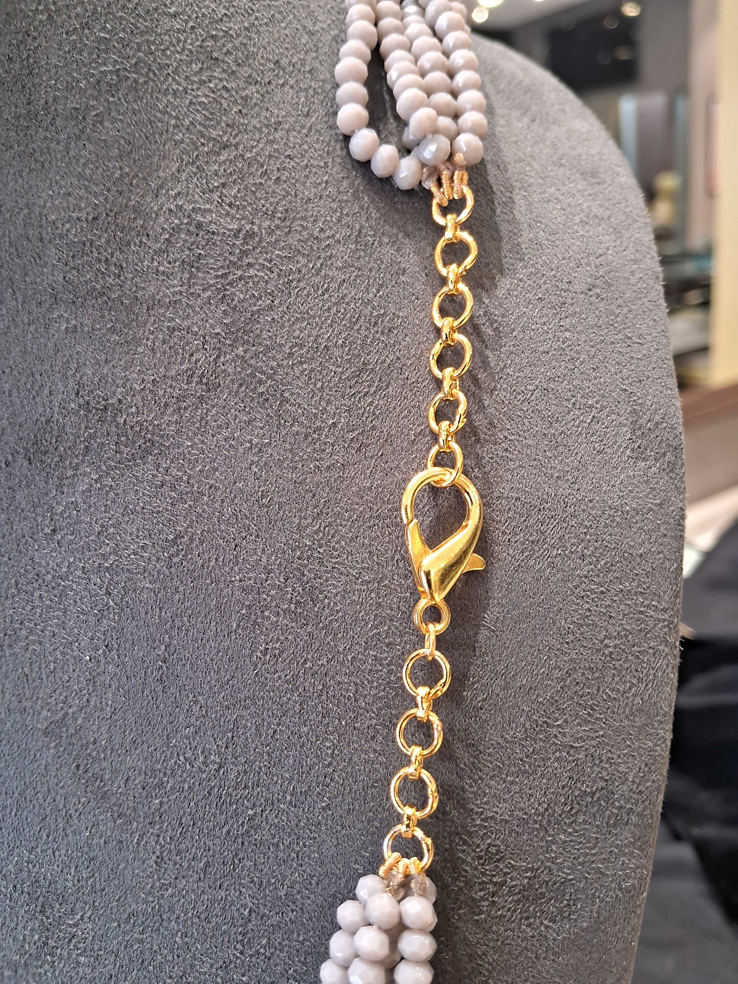Classic Grey Onyx Beaded Necklace