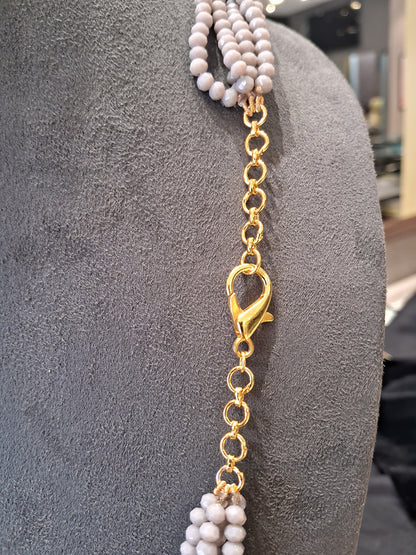 Classic Grey Onyx Beaded Necklace