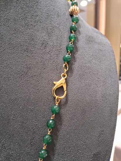 “Elegant Yellow Quartz & Aventurine Necklace”