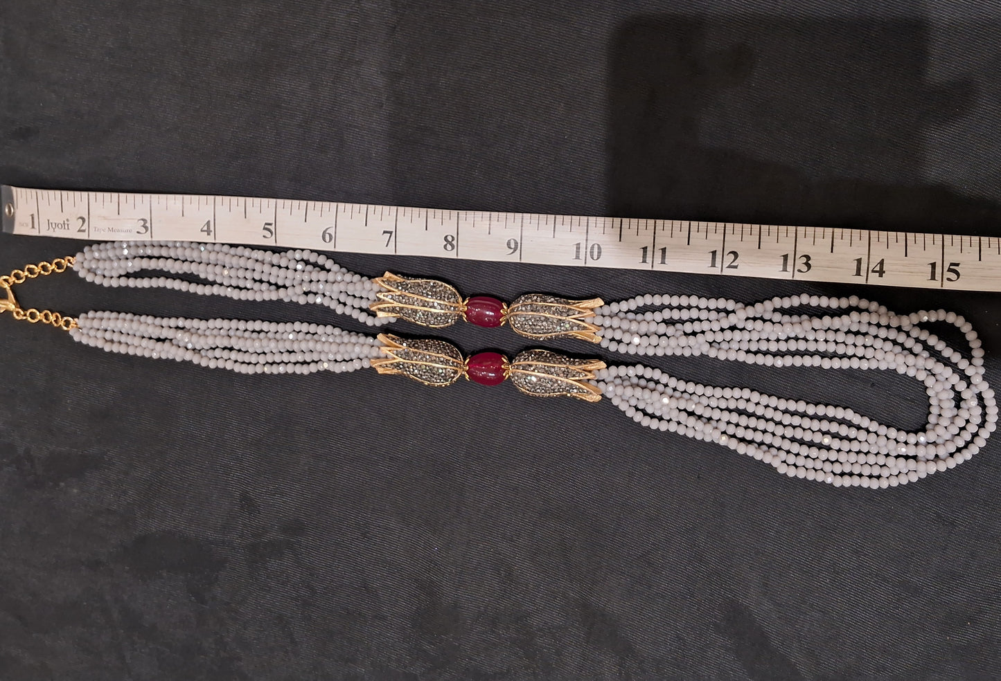 Classic Grey Onyx Beaded Necklace