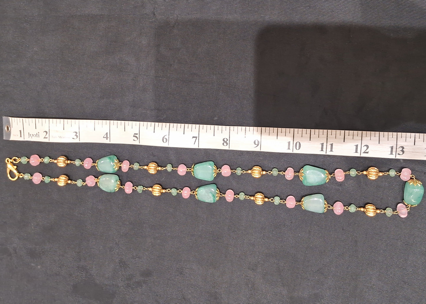 “Elegant Green Aventurine & Pink Quartz Necklace”