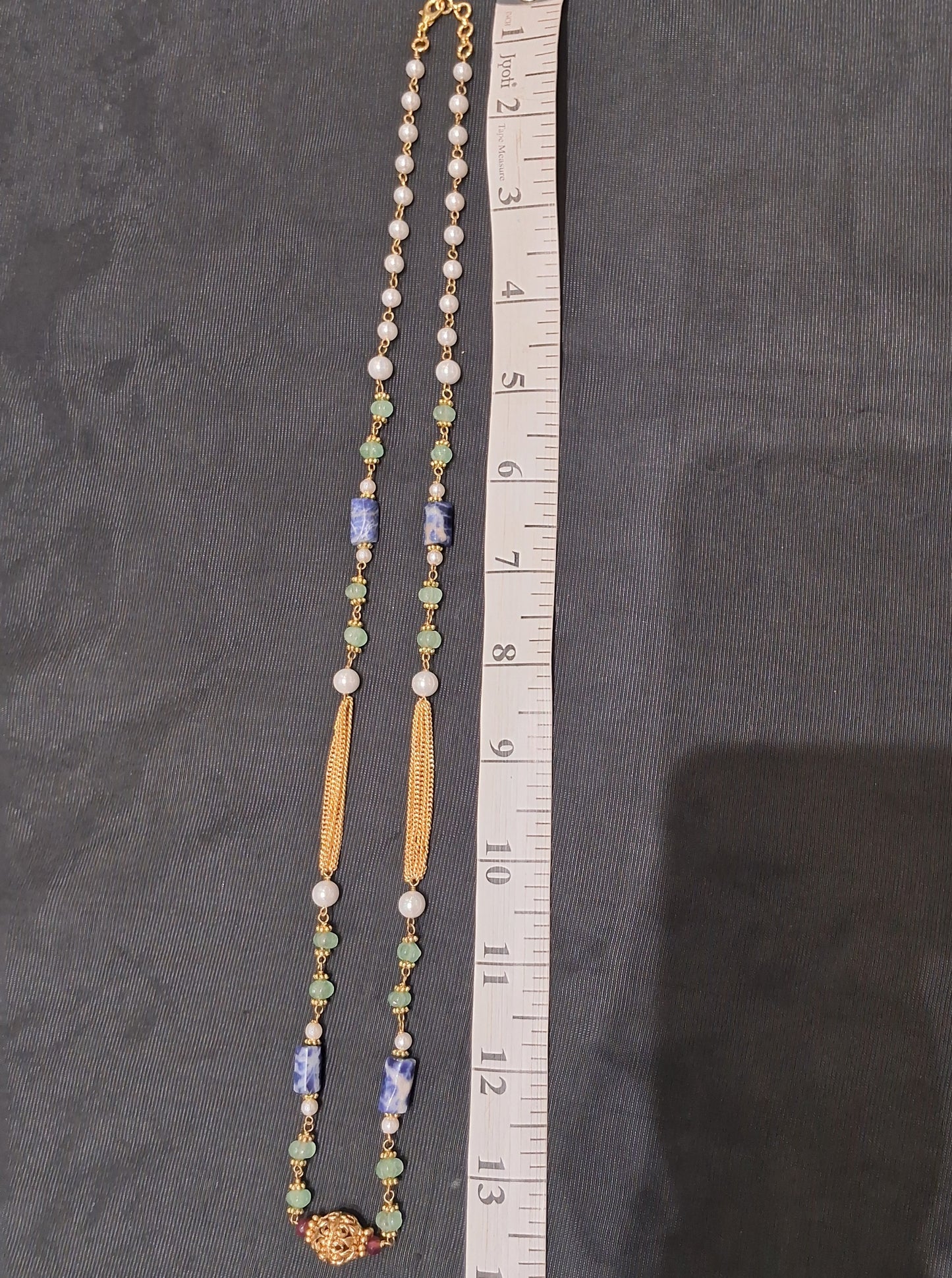 “Designer Aventurine & Sodalite Bead Necklace”