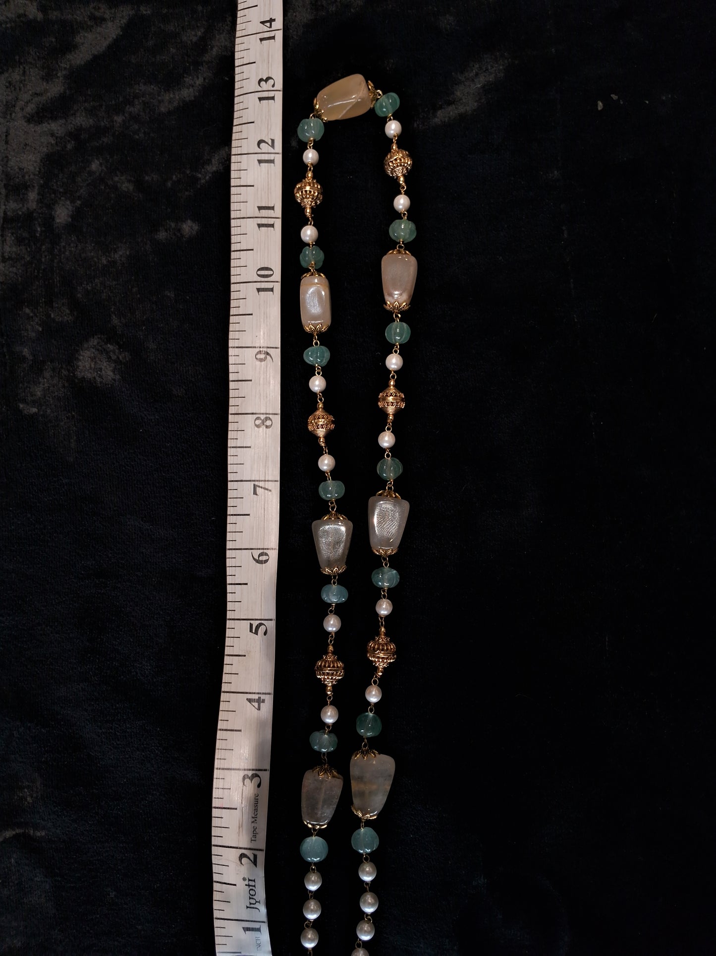 Elegant Green Aventurine with Yellow Tumble Statement Necklace