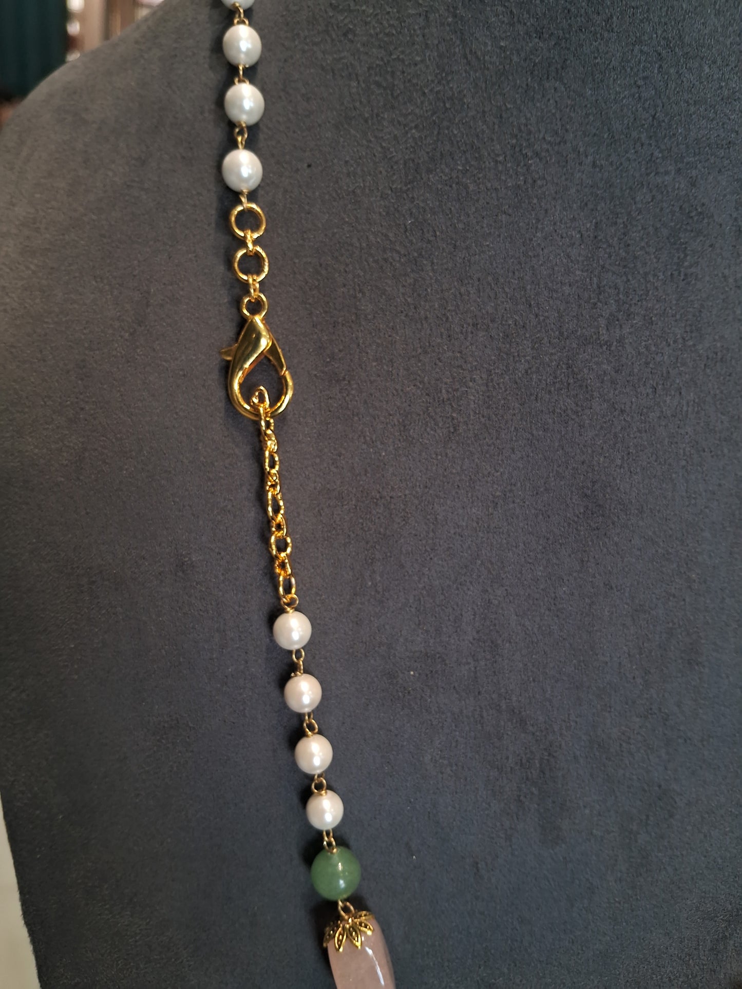 Rose Quartz & Aventurine Beaded Necklace