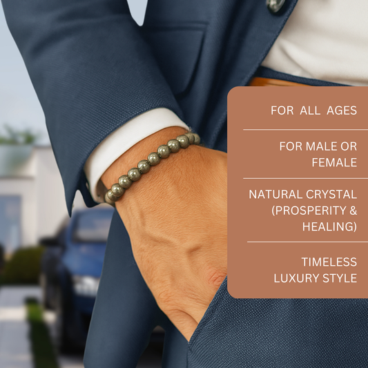 Authentic Pyrite Crystal Bracelet – Luxury Prosperity Stone