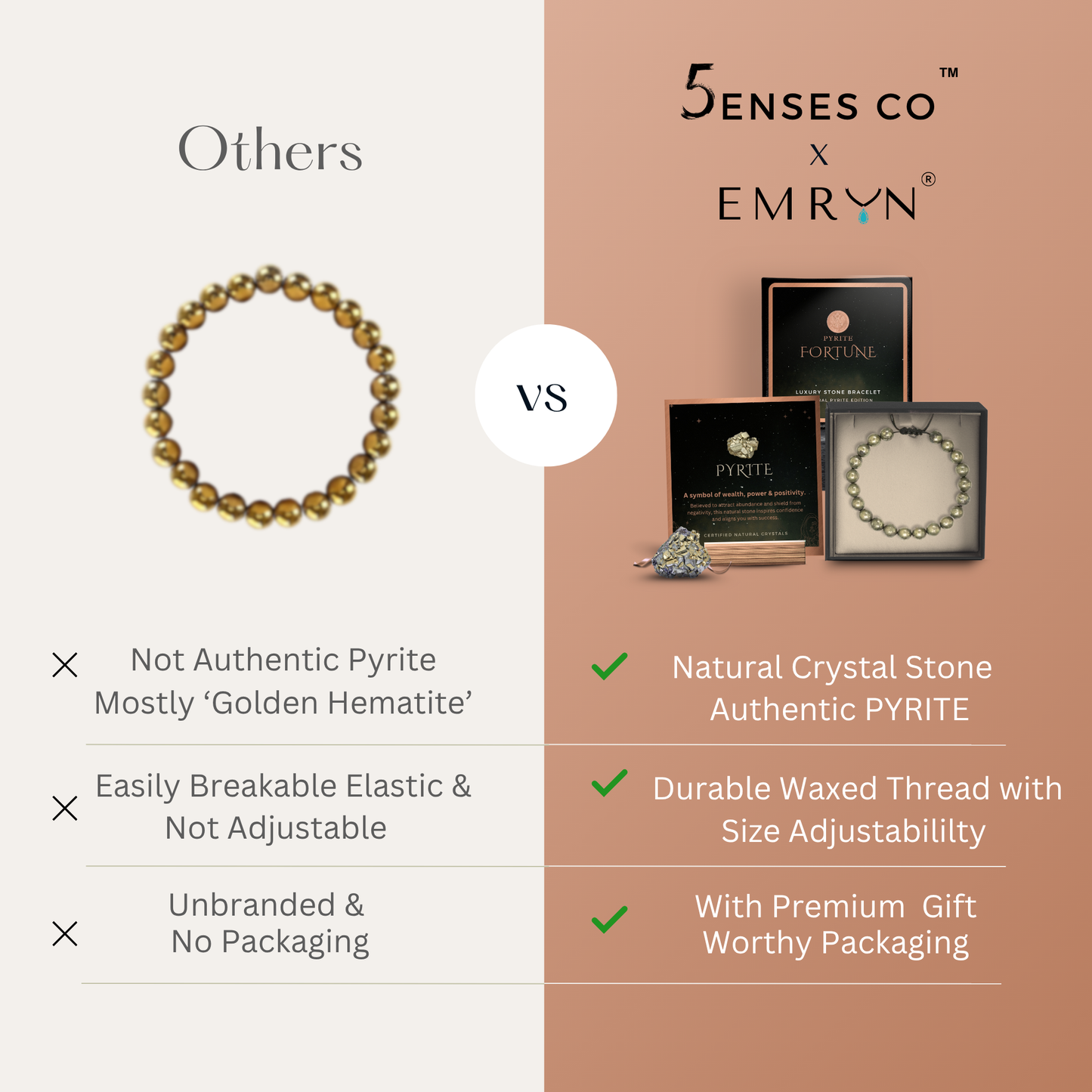 Authentic Pyrite Crystal Bracelet – Luxury Prosperity Stone