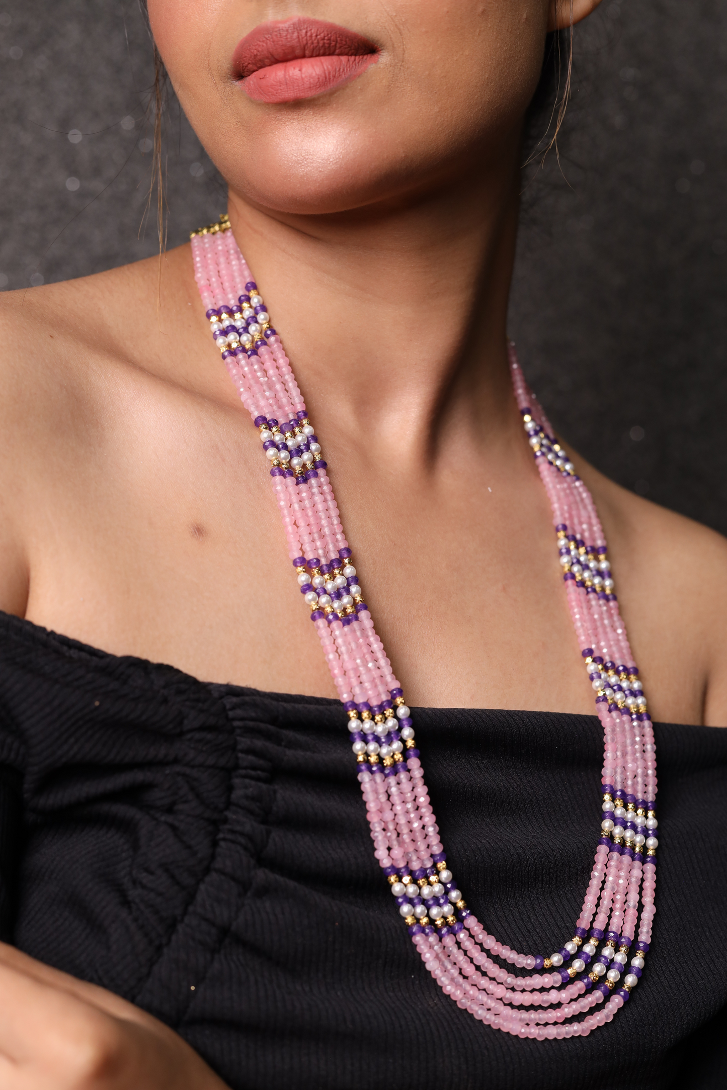 Pink Onyx Layered Necklace