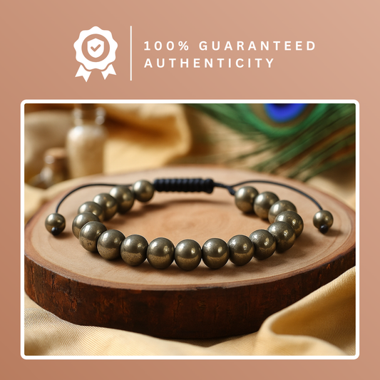 Authentic Pyrite Crystal Bracelet – Luxury Prosperity Stone