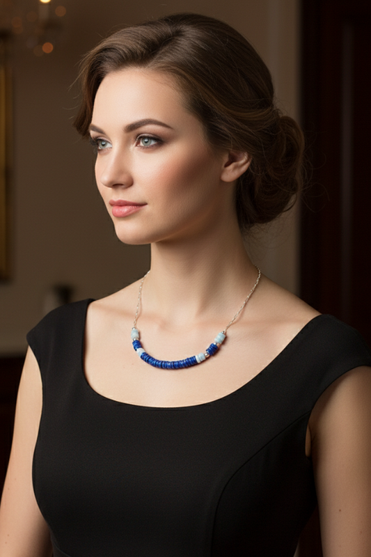 Beautiful Lapis Lazuli Gemstone with 925 Silver