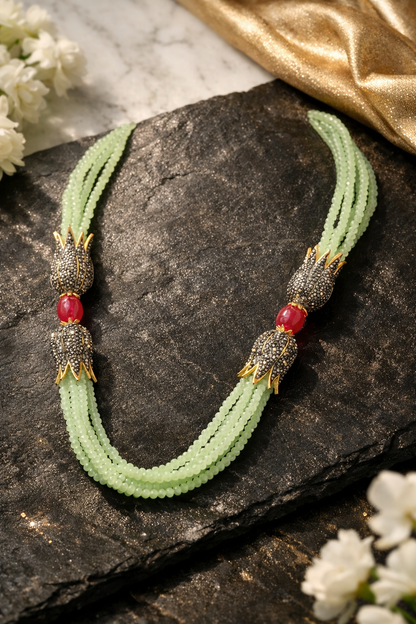 Delicately Handcrafted Mint Onyx Necklace