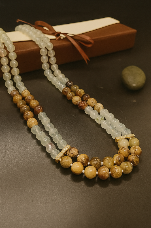 Luxury Green Garnet Necklace – Ethically Sourced 10 mm Gemstone Beads