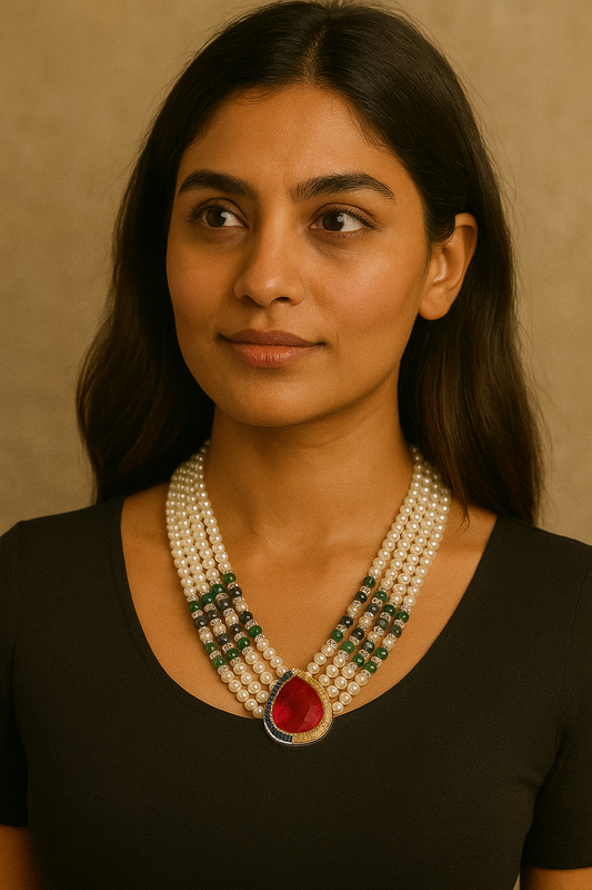 Timeless Elegance: 4mm Pearls with Diamond-Cut Strings Necklace