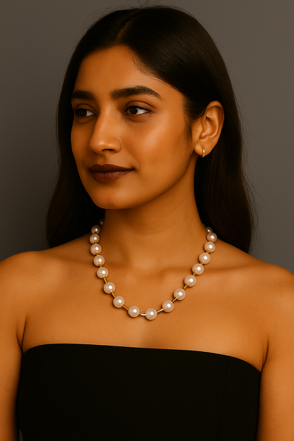 Designer & Elegant 8mm Shell Pearl String Necklace