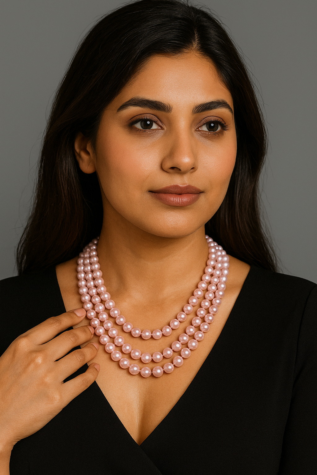 Blush Multi-Layer Shell Pearl Necklace for Festive Wear | Handcrafted Natural Jewelry