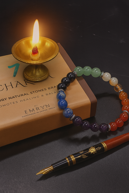 7 Chakra Luxury Gemstone Bracelet – Natural Healing Crystals by Emryn