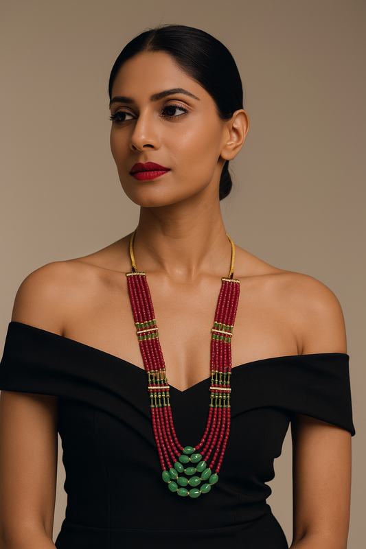 Eelegance In This Handcrafted Ruby Onyx Necklace