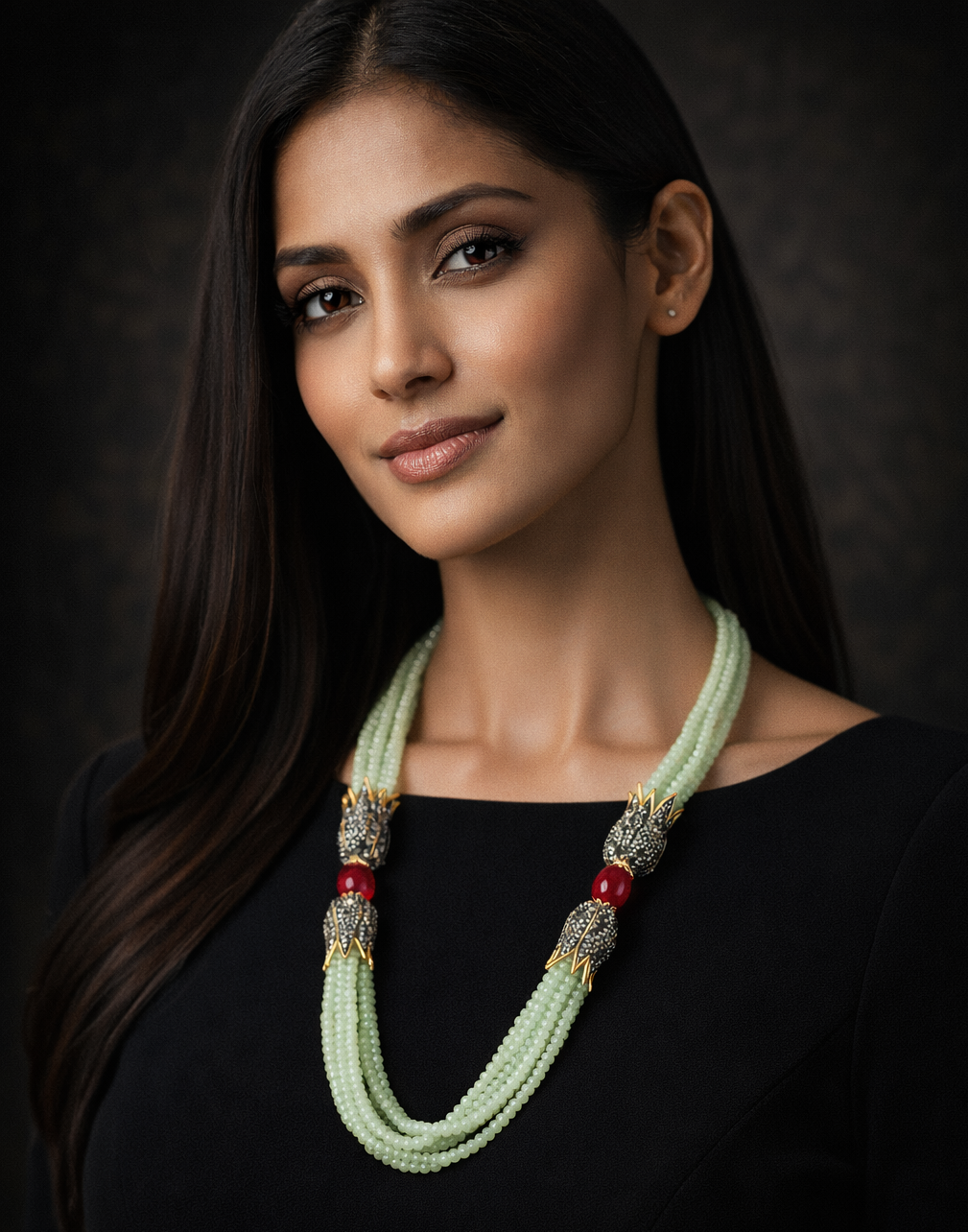 Delicately Handcrafted Mint Onyx Necklace