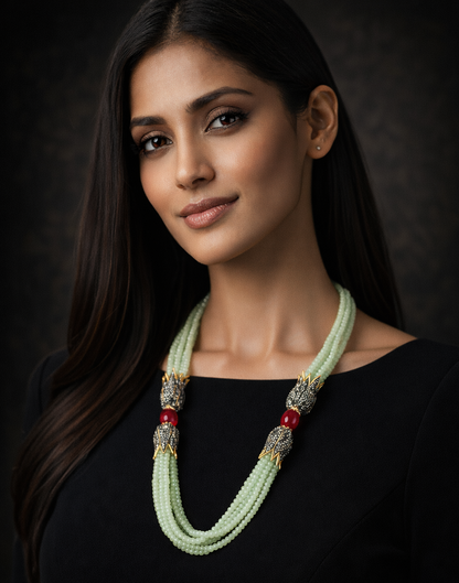 Delicately Handcrafted Mint Onyx Necklace