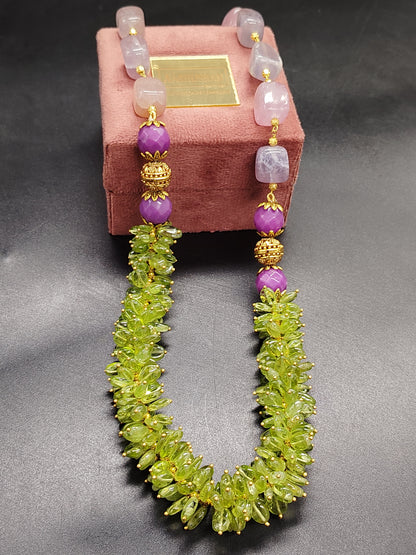 Lustrous Designer Peridot with Tumble Necklace
