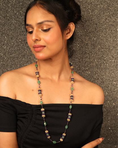 Green Aventurine & Onyx Beads Necklace