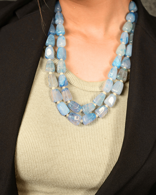 Blue Tumbles Necklace