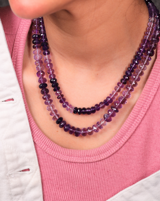 Amethyst Crystal shaded  Necklace