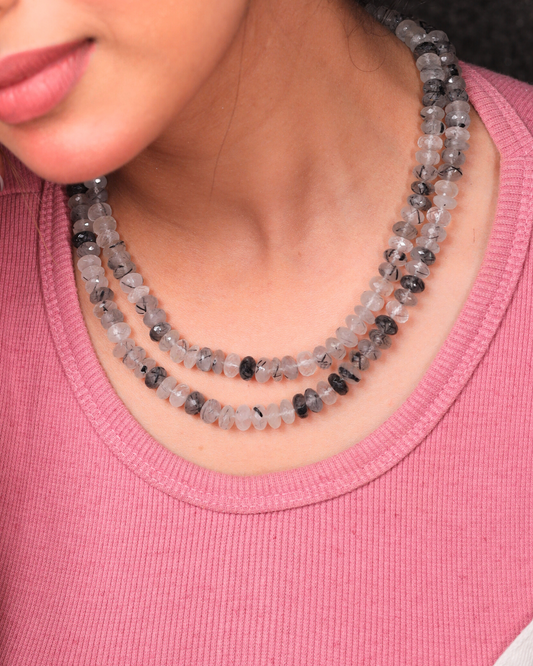 Black Rutile crystal  Necklace