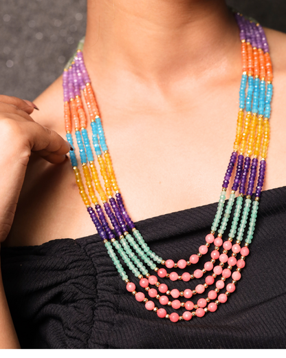 Multicolor Natural beads long necklace