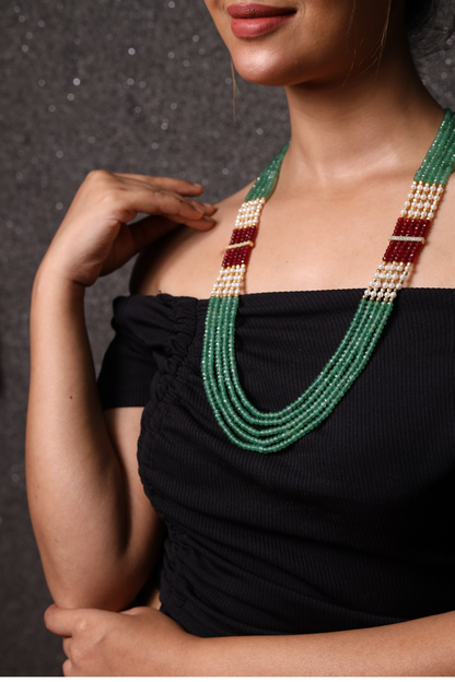 Mint Green onyx Five Layer Necklace