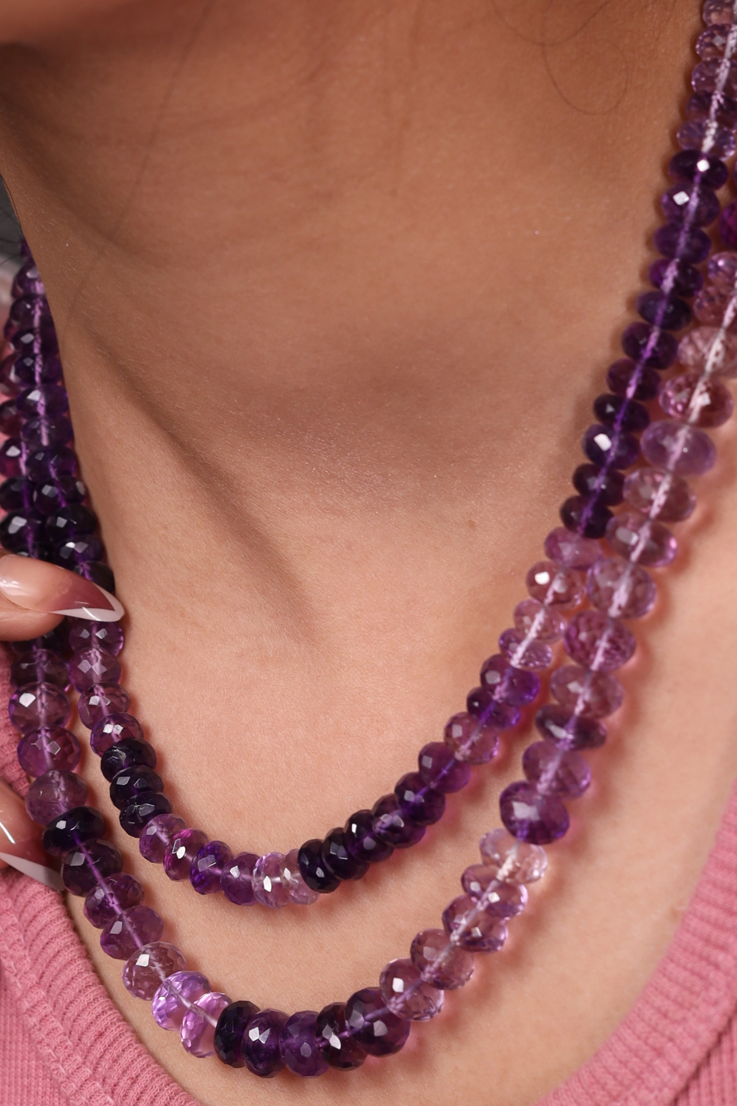 Amethyst Crystal shaded  Necklace
