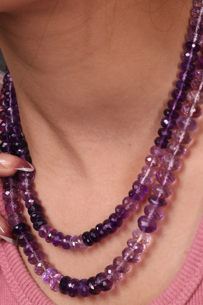 Amethyst Crystal shaded  Necklace