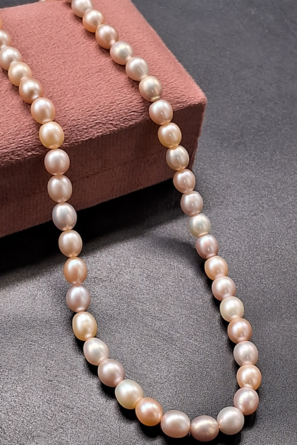 Elegant 7mm Real Pearls String Necklace