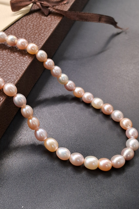 Elegant 7mm Real Pearls String Necklace