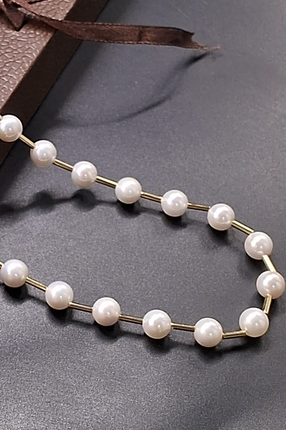 Designer & Elegant 8mm Shell Pearl String Necklace