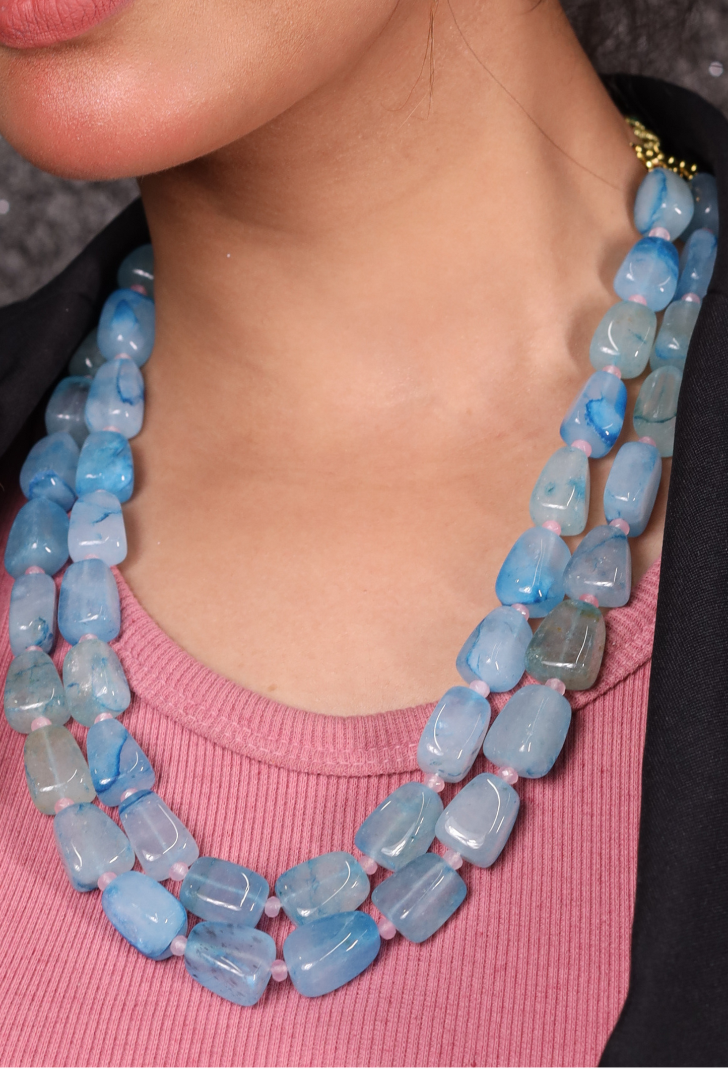 Blue Tumbles Necklace