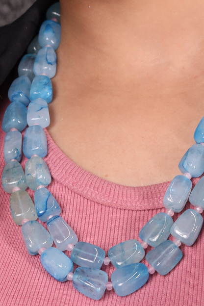 Blue Tumbles Necklace