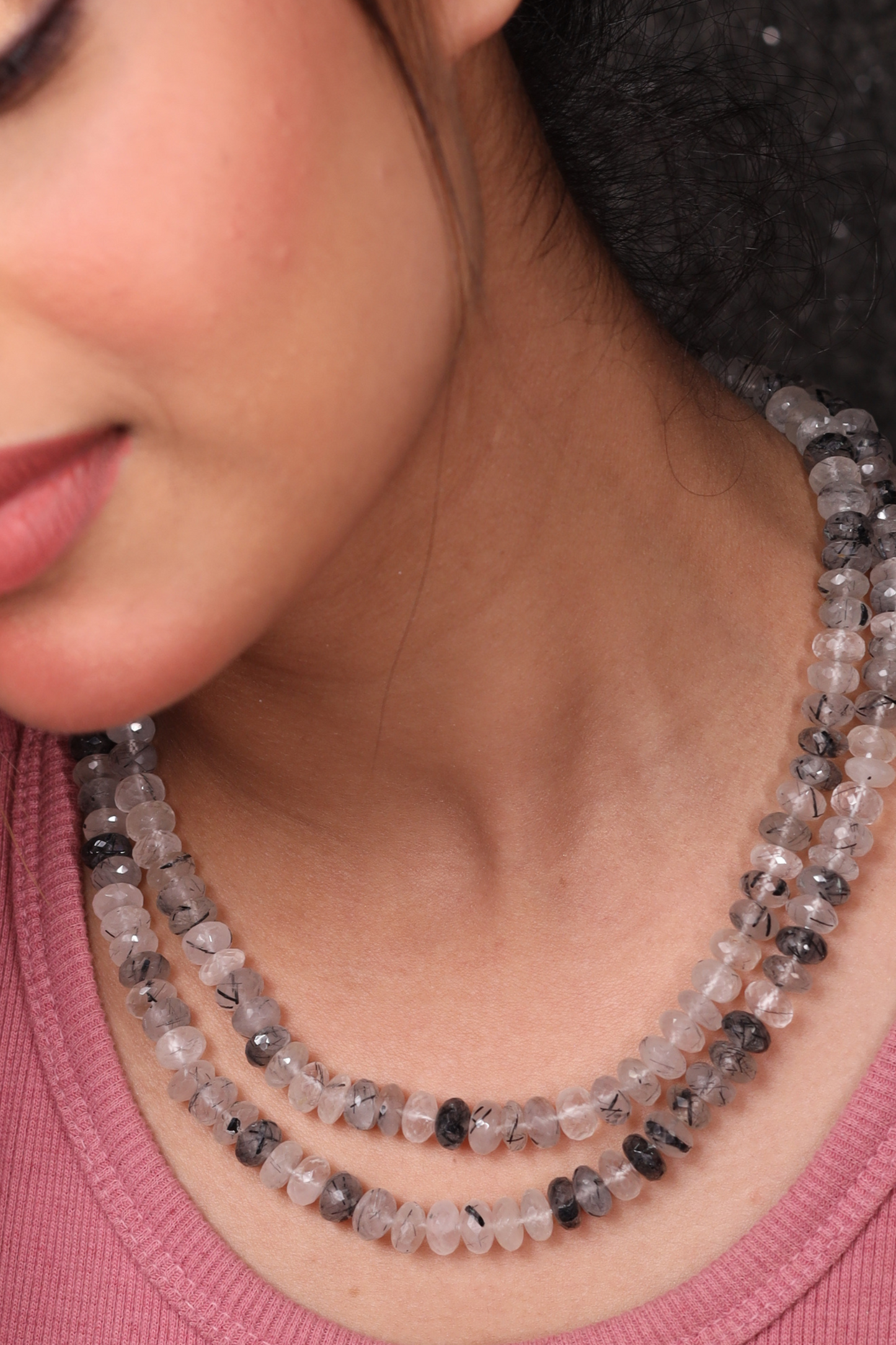 Black Rutile crystal  Necklace