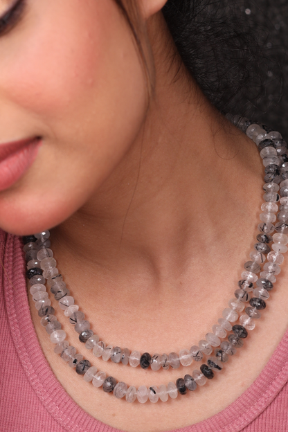 Black Rutile crystal  Necklace