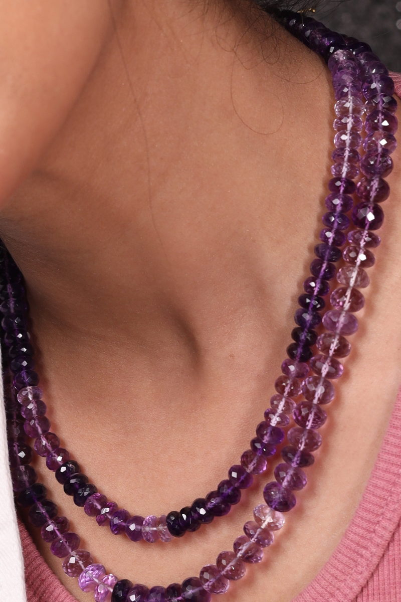 Amethyst Crystal shaded  Necklace
