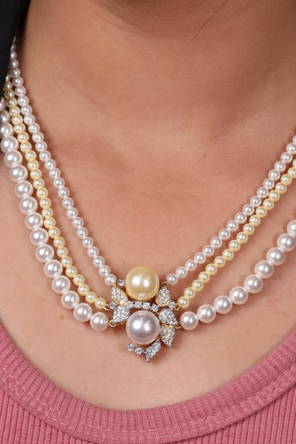Pearls Layered  with Pendant Necklace