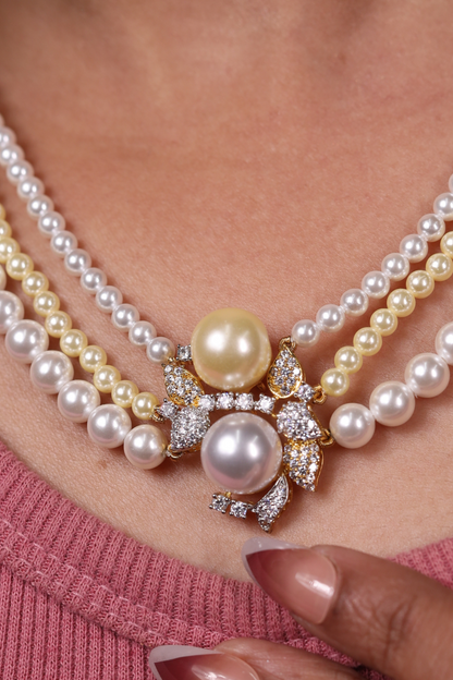 Pearls Layered  with Pendant Necklace