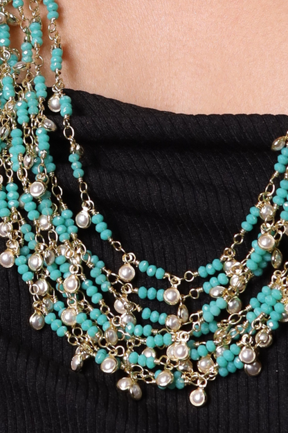 Turquoise Onyx Bunch Necklace